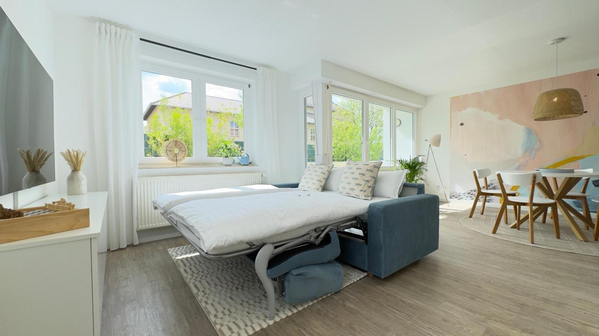Fewo Am Park - 4P, Boxspringbett, Balkon, Smarttv, Gesundbrunnen, Familienfreundlich Halle  Kültér fotó